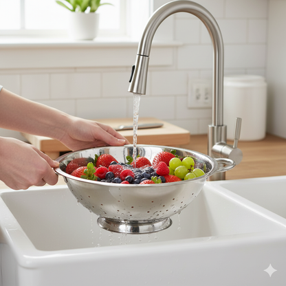 Browne 746110 Stainless Steel Footed Colander 13" Dia., 8 qt