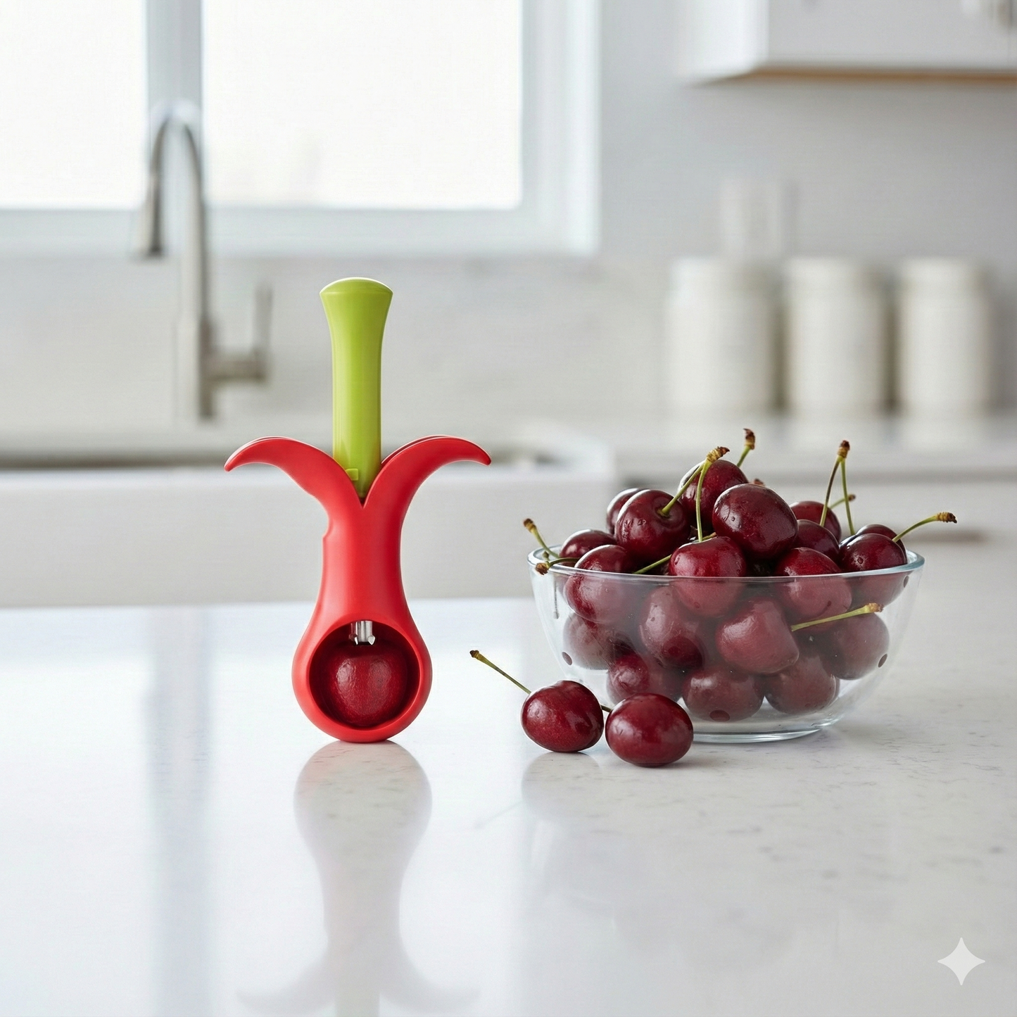 Harold Imports Red Joie Blossom Cherry Pitter 4" 30455