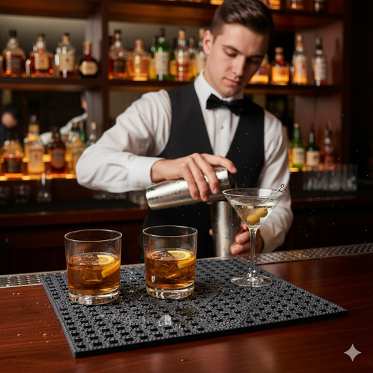 Winco Bar Mat Dark Smoke Plastic 12" x 12" BML-12K