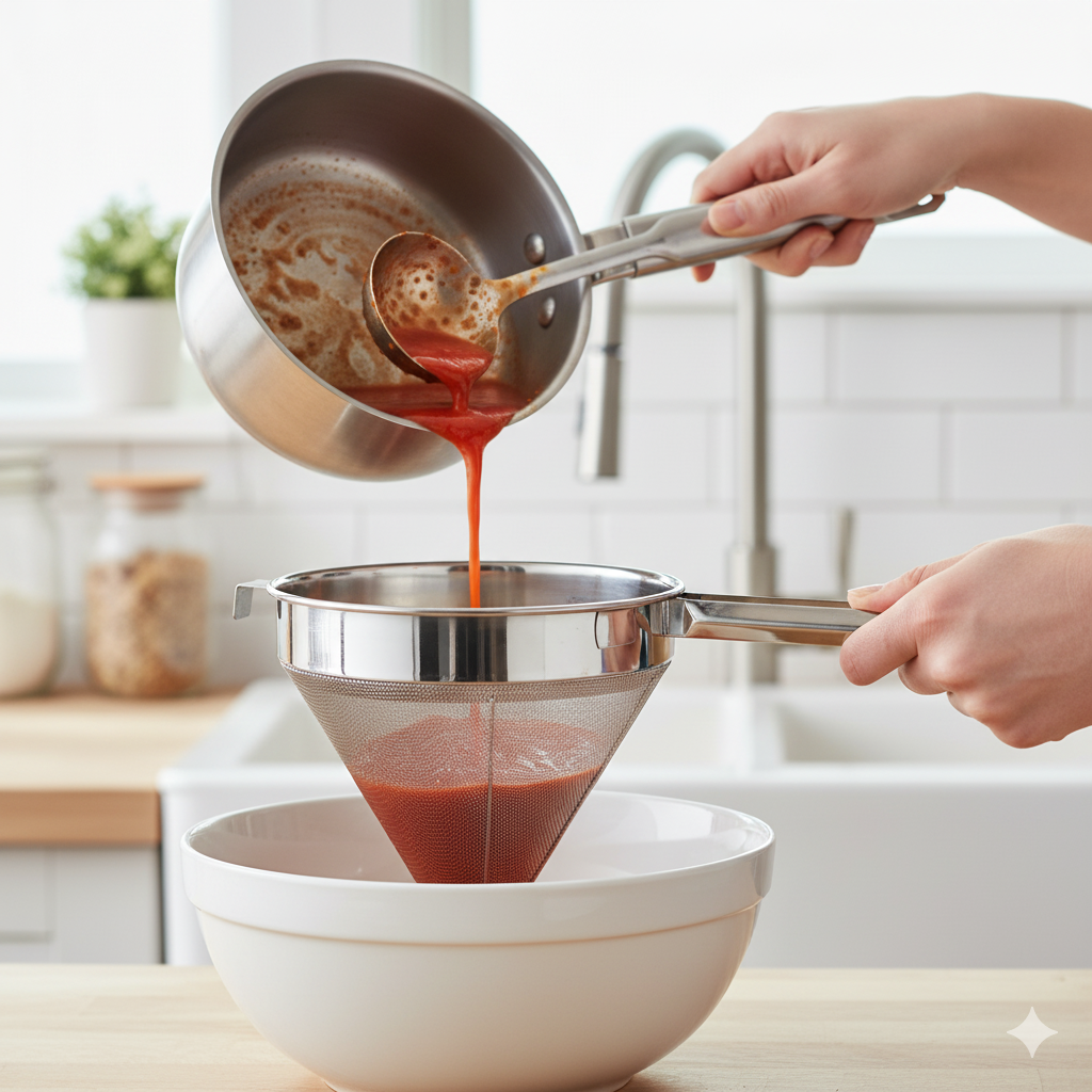 Winco China Cap Strainer Fine 18/8 Stainless Steel 12" CCS-12F