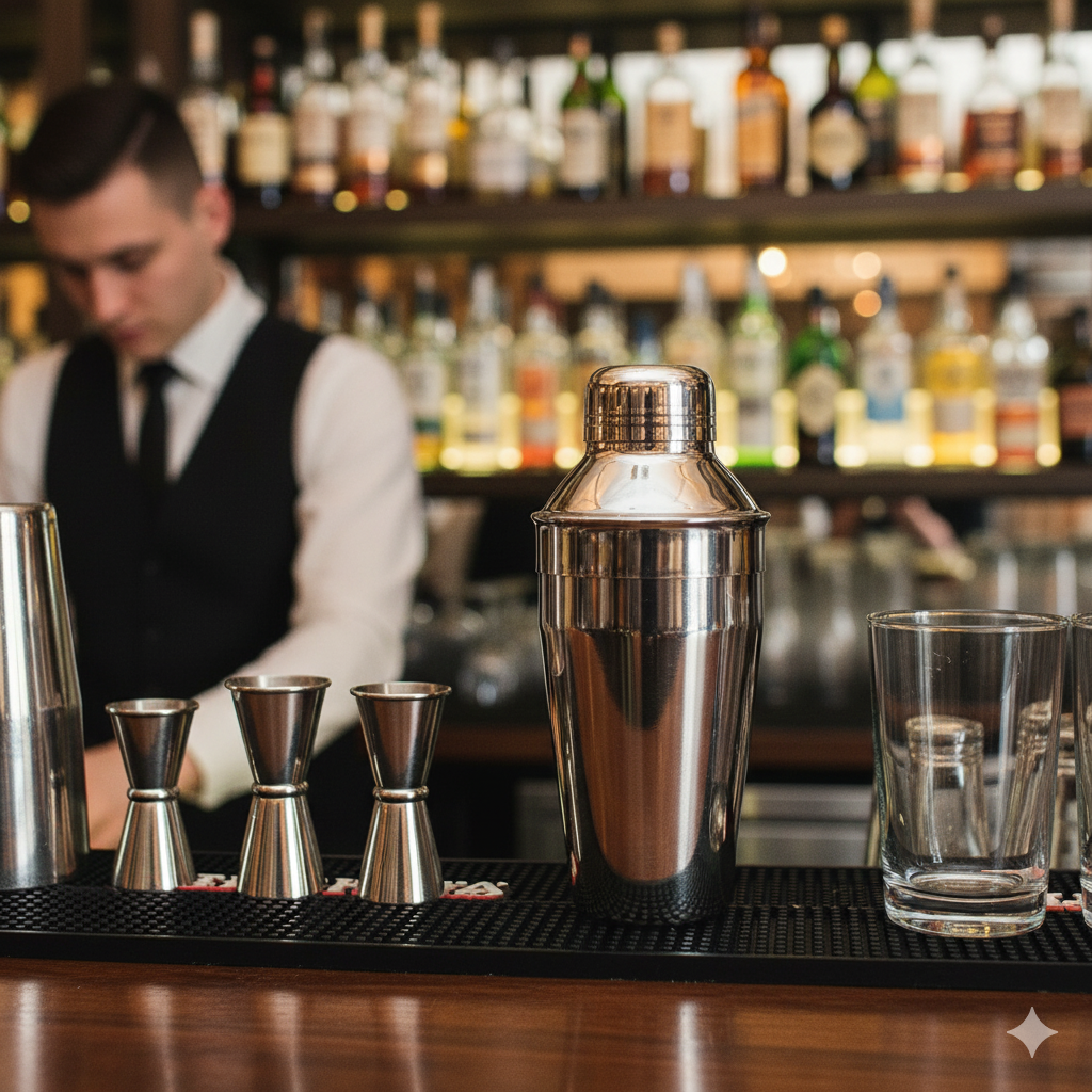 Winco Classic Bar Shaker Set Stainless Steel 10 oz. BS-310