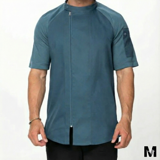 Chef Works Varkala Short Sleeve Chef Coat Teal Medium CBZ03-TEA-M