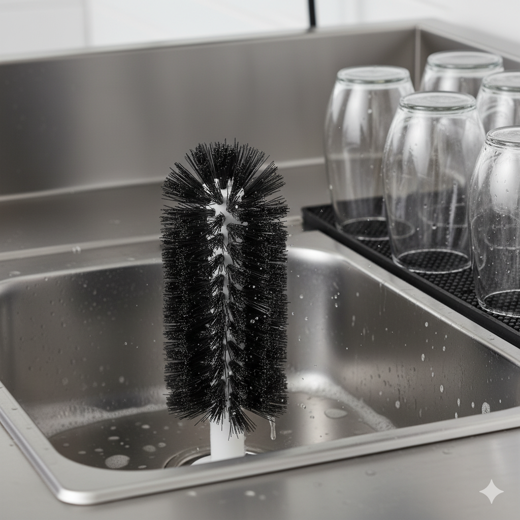 Winco Barmaid Glass Washer Universal Slotted Brush 7.5" BRS-922SL