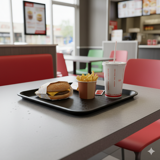 Winco Fast Food Tray Black 10"x14" FFT-1014K