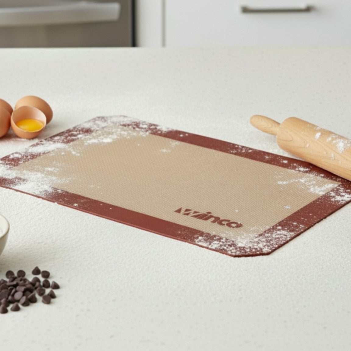 Winco Silicone Baking Mat Red Full Size SBS-24