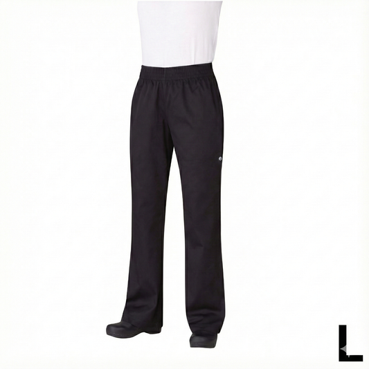 Chef Works Women's Essential Baggy Pants Black Large PW005-BLK-L