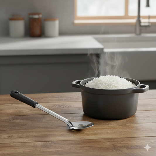 Winco Basting Spoon Slotted Black Handle 15" BSSB-15