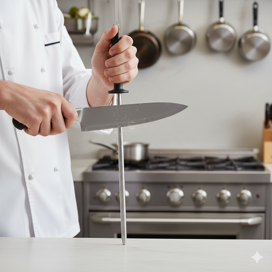 Winco Acero Oval Sharpening Steel 20 mm Diameter 12" KFP-122