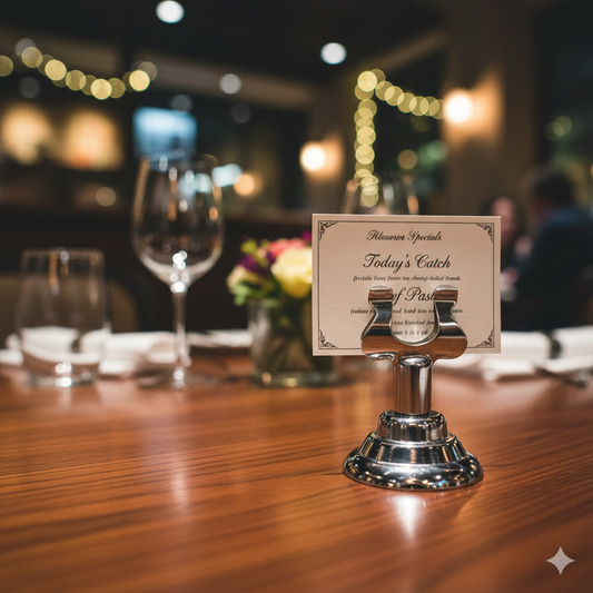 Winco Harp Clip Menu Holder Heavy Cast Base MH-1 - 12/Pack