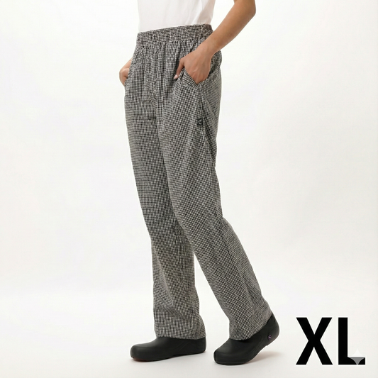 Chef Works Women's Chef Pants Black & White Check XL PW005-SCH-XL