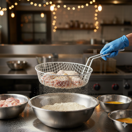 Winco Breading Basket White Plastic Coating 12" x 3" MSBW-12