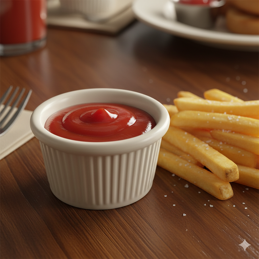 Winco Melamine Ramekin Fluted Bone 2 oz. RFM-2B