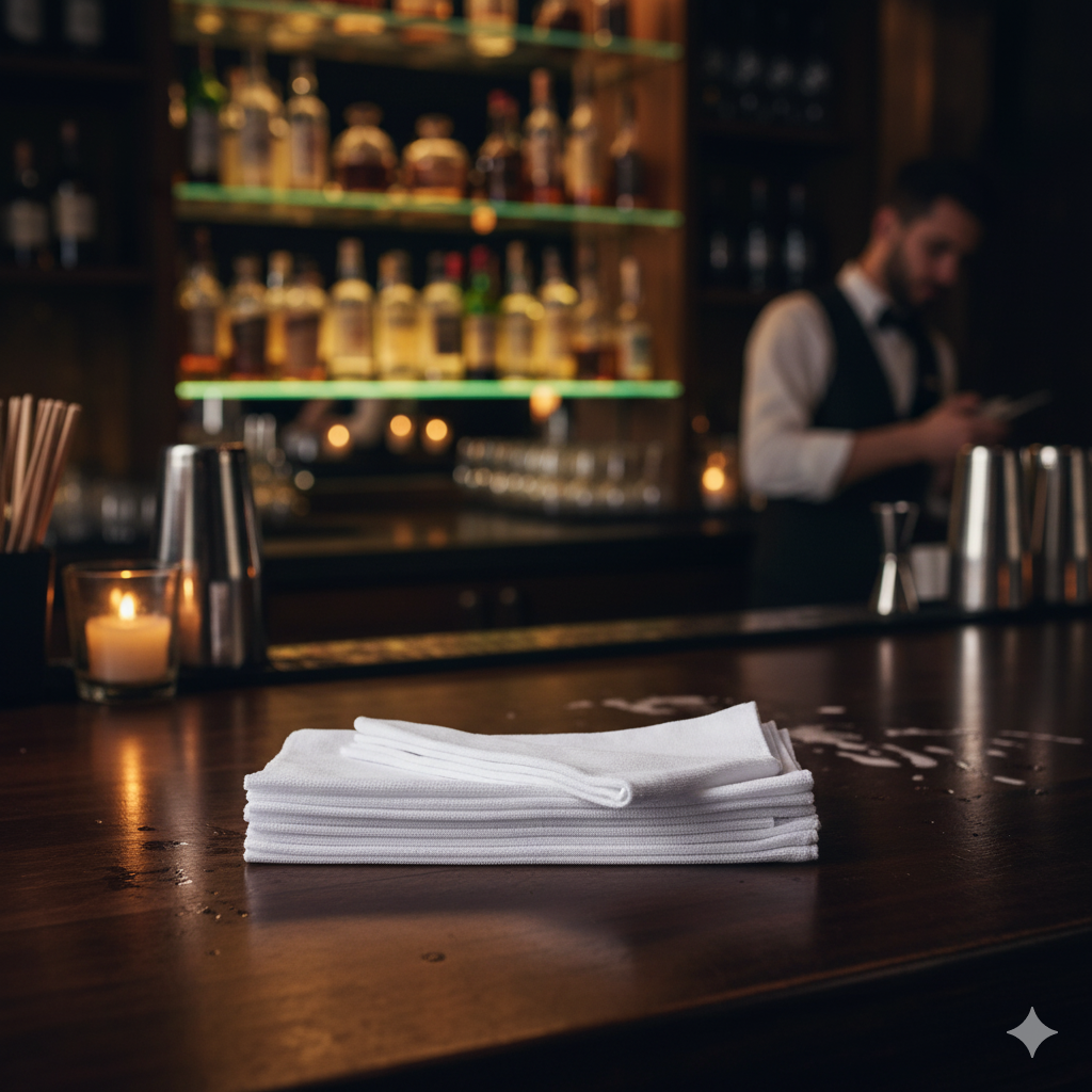 Winco Bar/Kitchen Towel Set White Microfiber 16" x 16" BTM-16W - 6/Pack