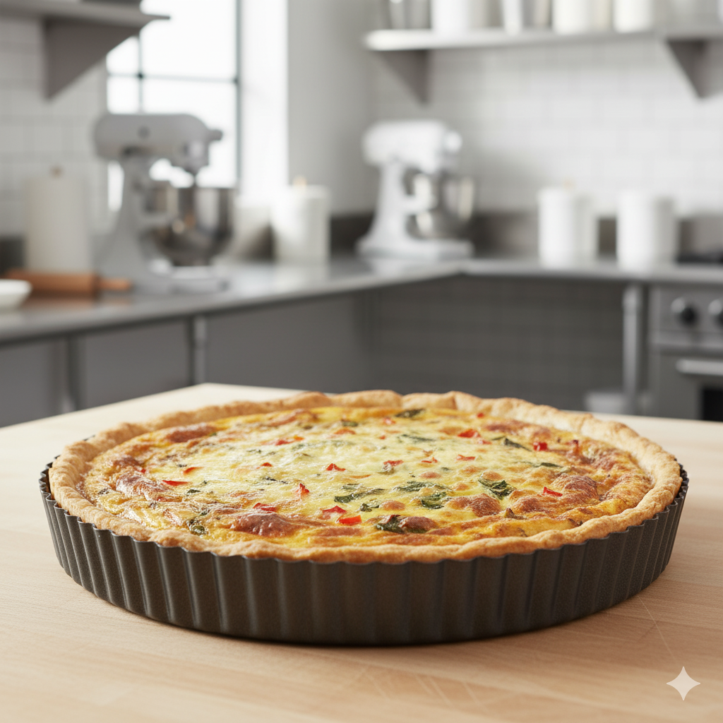 Winco Round Quiche Pan Carbon Steel 10" Diameter x 1.25" Height FQP-10