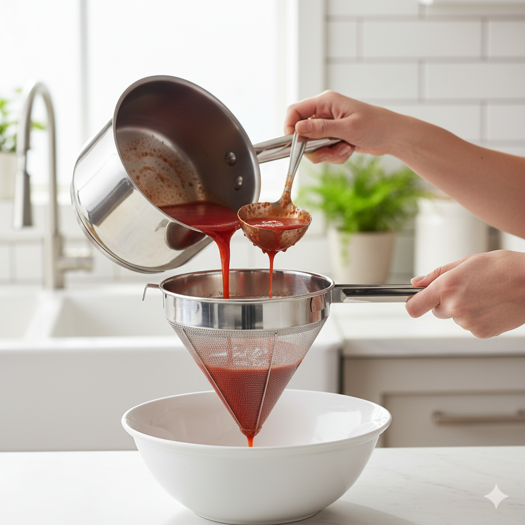 Winco China Cap Strainer Coarse Mesh Stainless Steel 8" CCS-8C