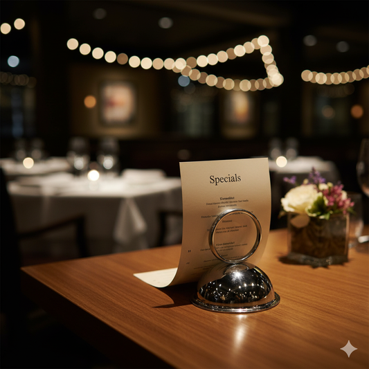 Winco Menu/Card Holder Ring Type Stainless Steel MH-2