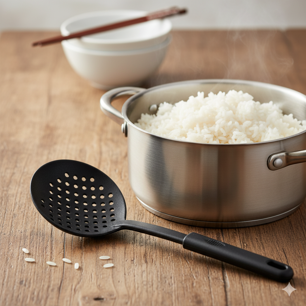 Winco Black Skimmer Round Nylon NC-SK