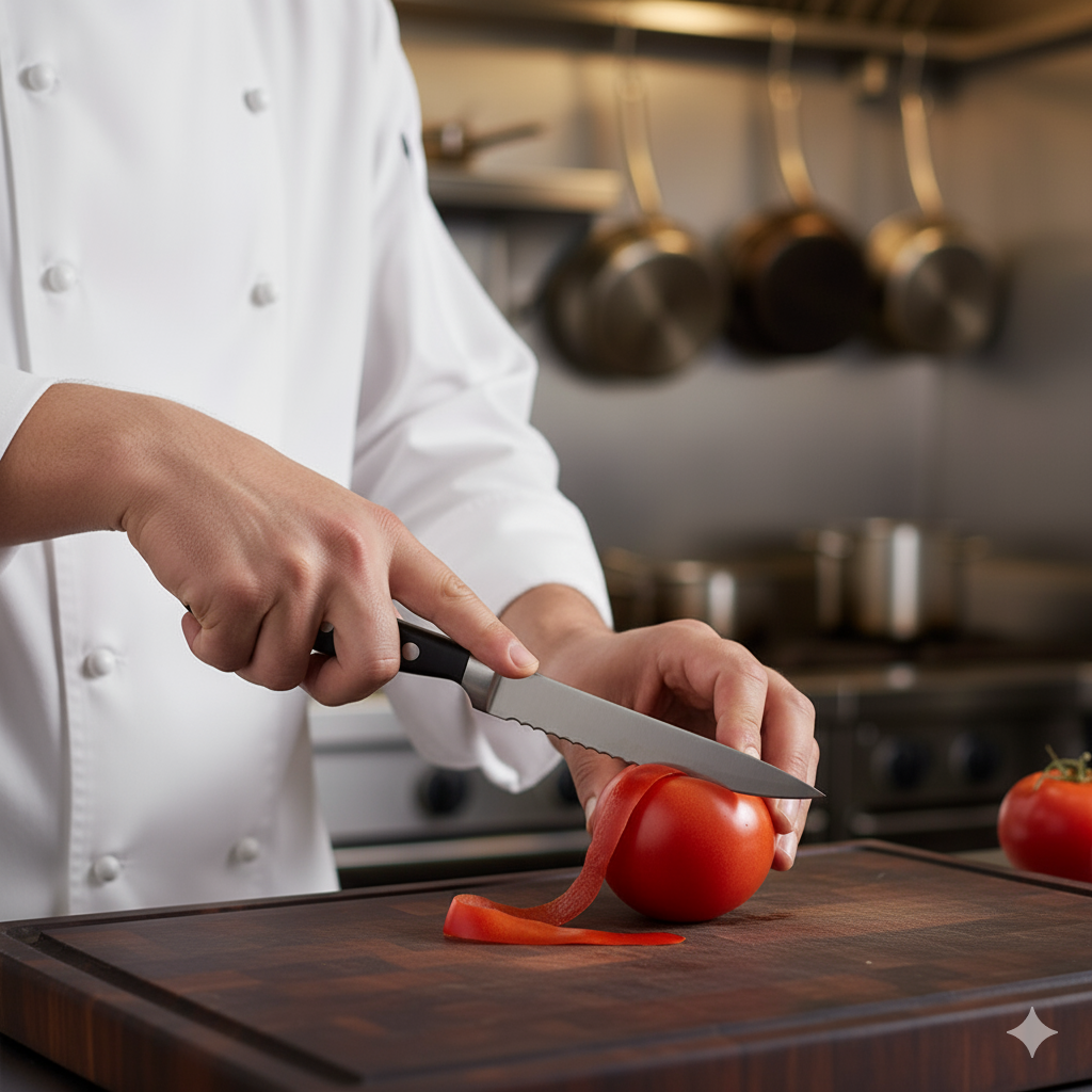 Winco Acero Utility Knife Forged Stainless Steel with POM Handle 5" Blade KFP-50