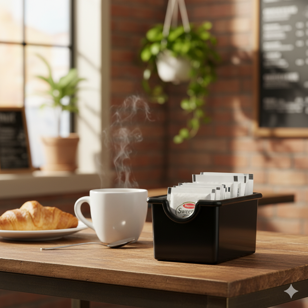 Winco Sugar Packet Holder Black Plastic 3-1/2" x 2-1/2" x 2"H PPH-1K - 12/Pack