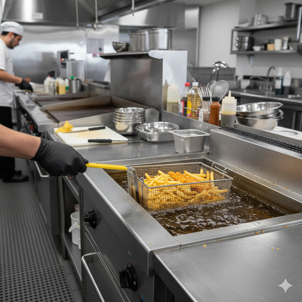 Winco Fry Basket Yellow Handle 17"L x 8.25"W FB-40