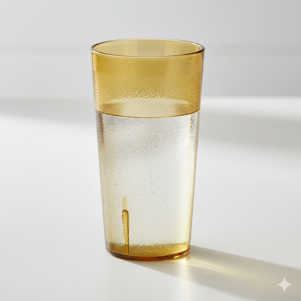 Winco Pebbled Tumbler Plastic Amber 16 oz. PTP-16A - 12/Pack