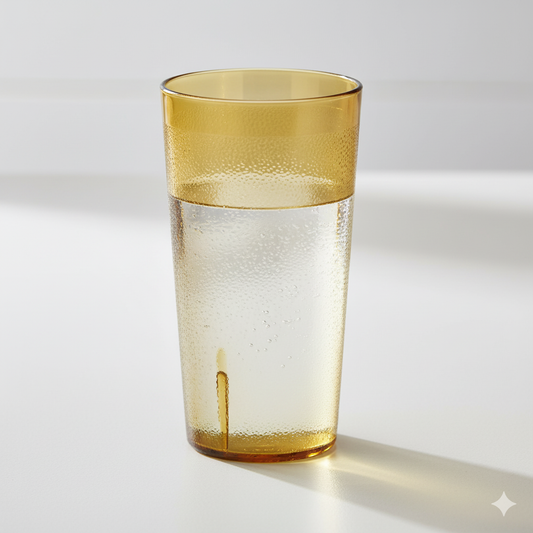 Winco Pebbled Tumbler Plastic Amber 16 oz. PTP-16A - 12/Pack