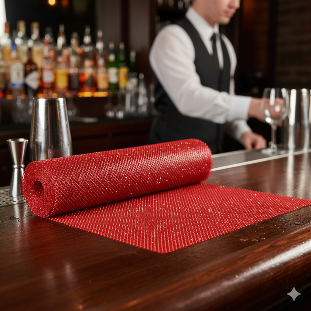 Winco Plastic Bar Liner Red 2' x 40' BL-240R