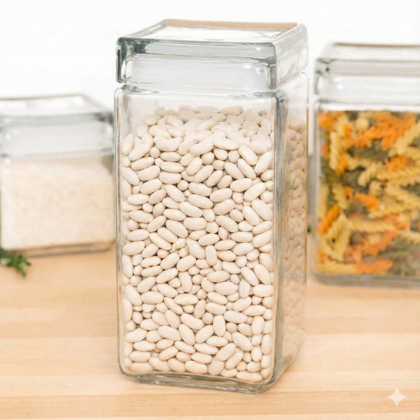 Anchor Hocking Clear Stackable Square Glass Jar 2 Qt. 85589R