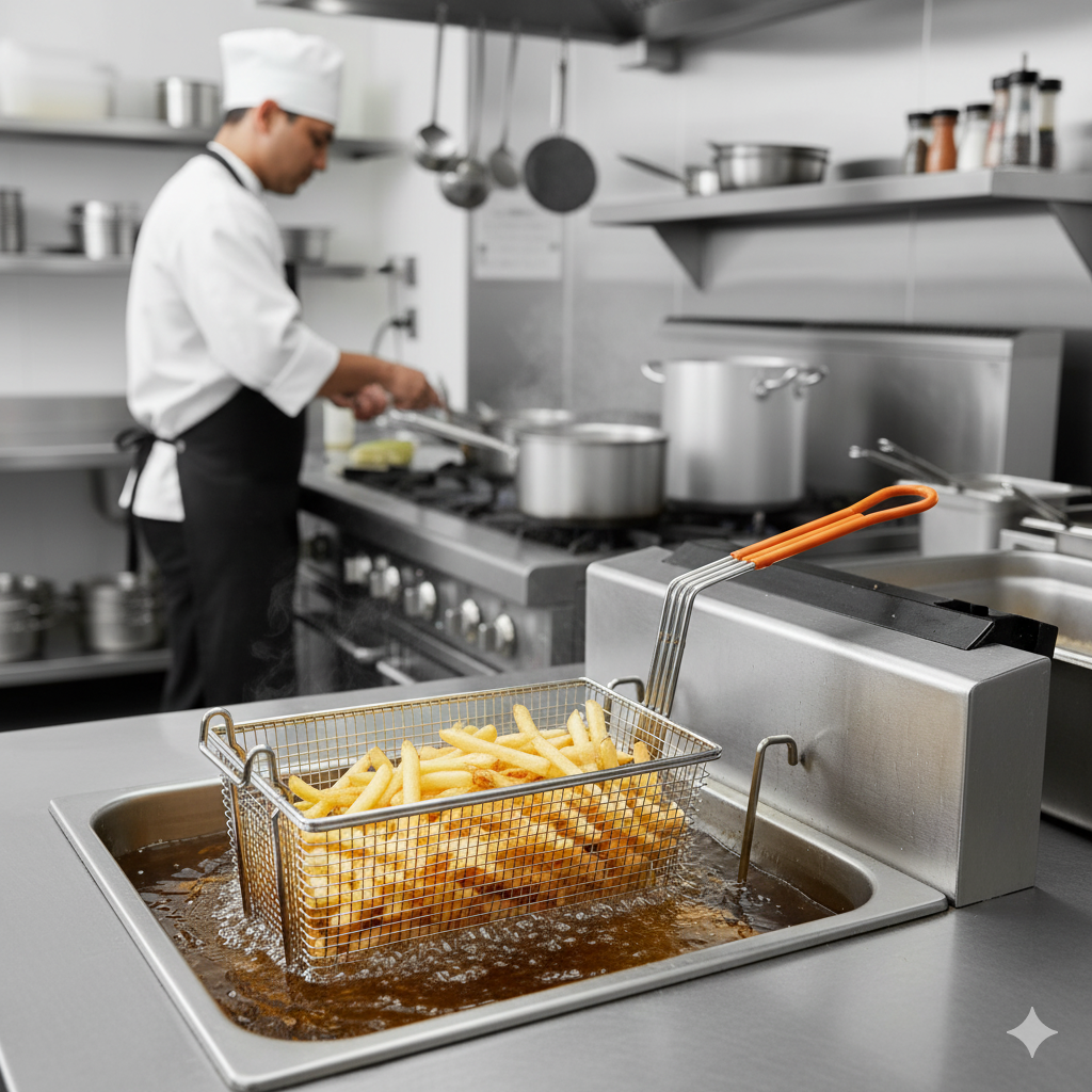 Winco Fry Basket Orange Handle 12.1"L x 6.5"W FB-10