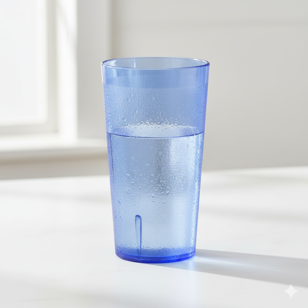 Winco Pebbled Tumbler Plastic Blue 32 oz. PTP-32B - 12/Pack