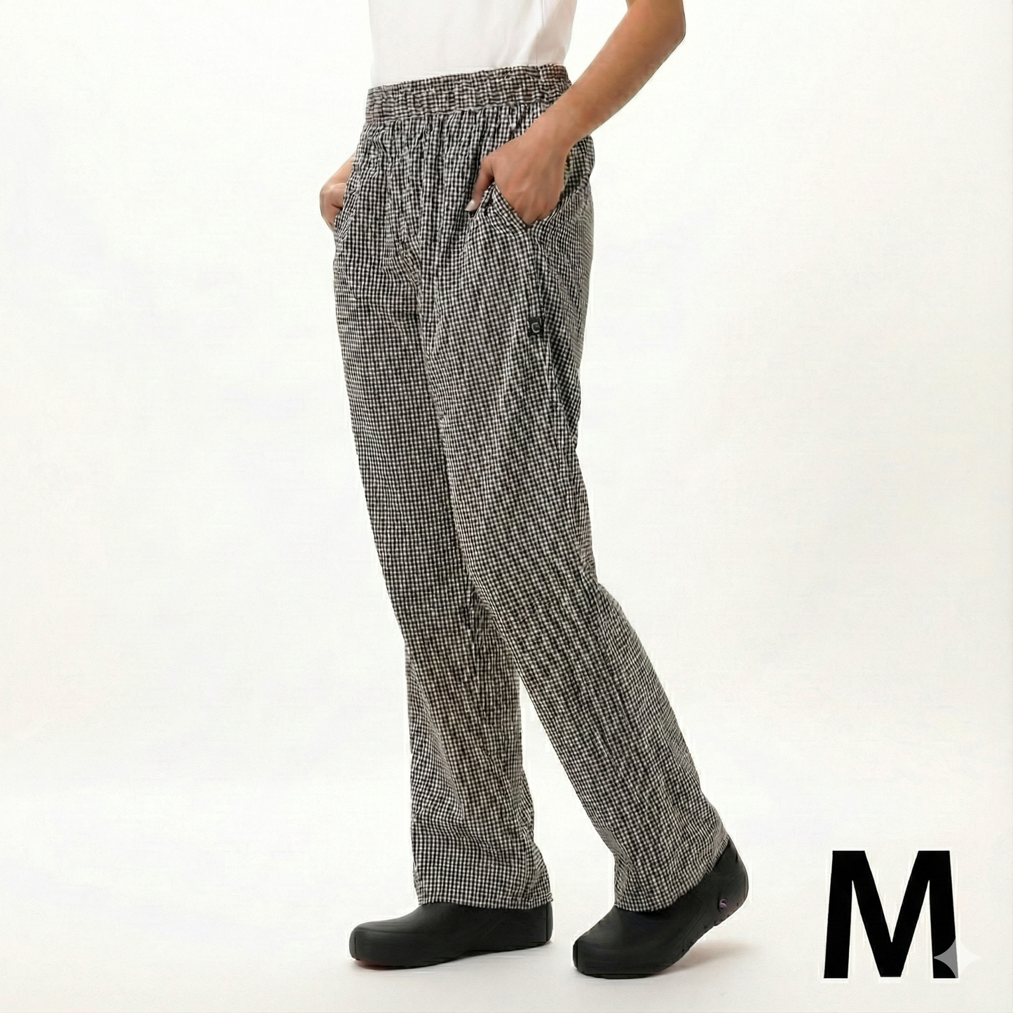 Chef Works Women's Chef Pants Black & White Check Medium PW005-SCH-M