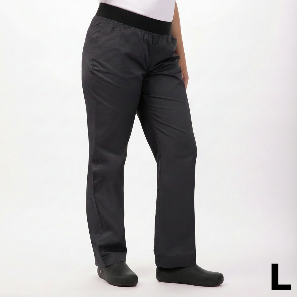 Chef Works Women's Lightweight Slim Pants Charcoal Large PBN01W-CHR-L