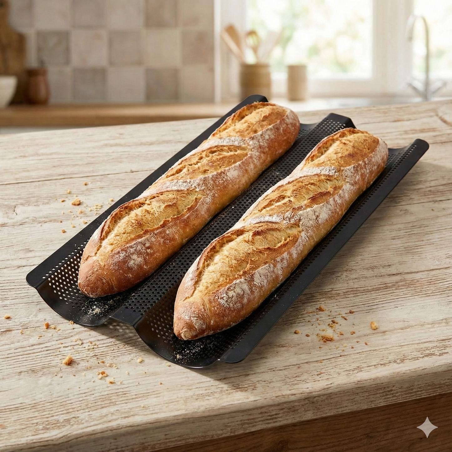 Harold Imports Double Baguette Pan Carbon Steel Non Stick 43671