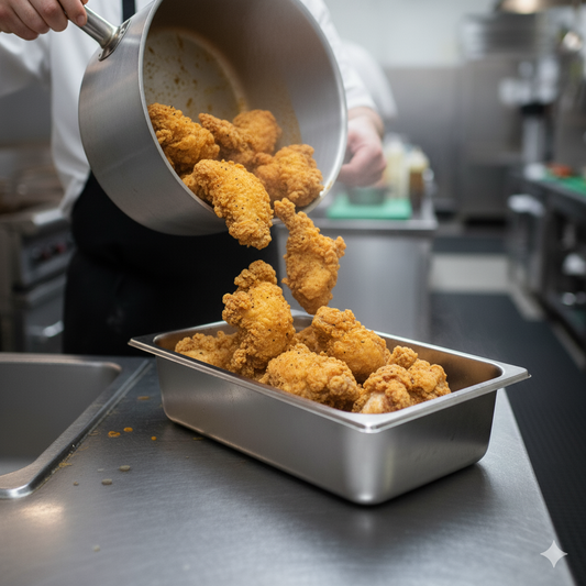 Winco Spillage Pan Full Size Flat Edge Stainless Steel 6" Deep C-WPP