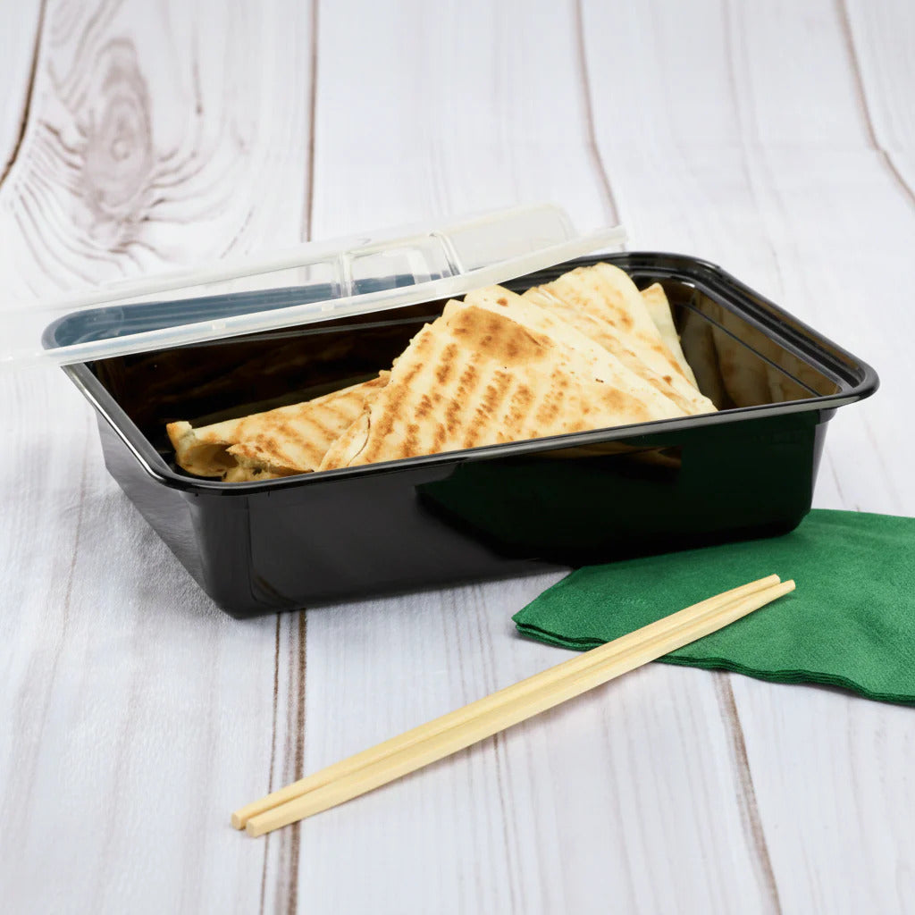 Microwaveable Plastic Container Oblong 38 oz. - 150/Case