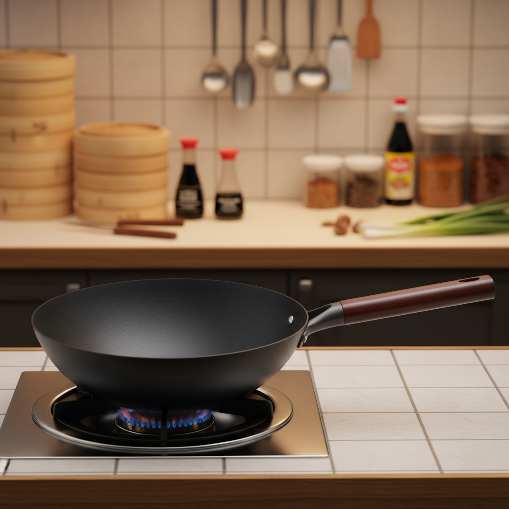 HIC Helen's Asian Kitchen Deluxe Pre-Seasoned Wok 11.8 97165