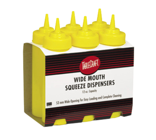 Tablecraft Products Squeeze Bottle Widemouth Yellow 24 oz. C12463M