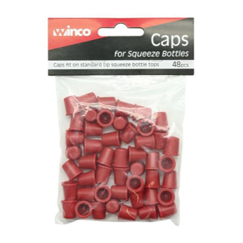 Winco Squeeze Bottle Top Cap Red PSW-CAP - 48/Pack