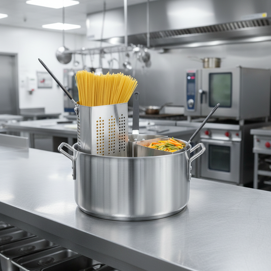 Browne Pasta Cooker Aluminum 20 Qt. Pot 14.25" x 7" 5813318