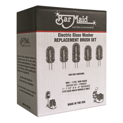 Winco Bar Maid Glass Washer Brush Set BRS-1722
