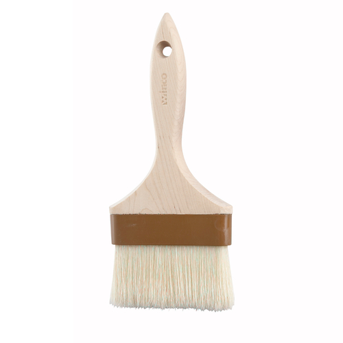 Winco Pastry Brush Wood Handle Boar Bristles 4" Wide WFB-40
