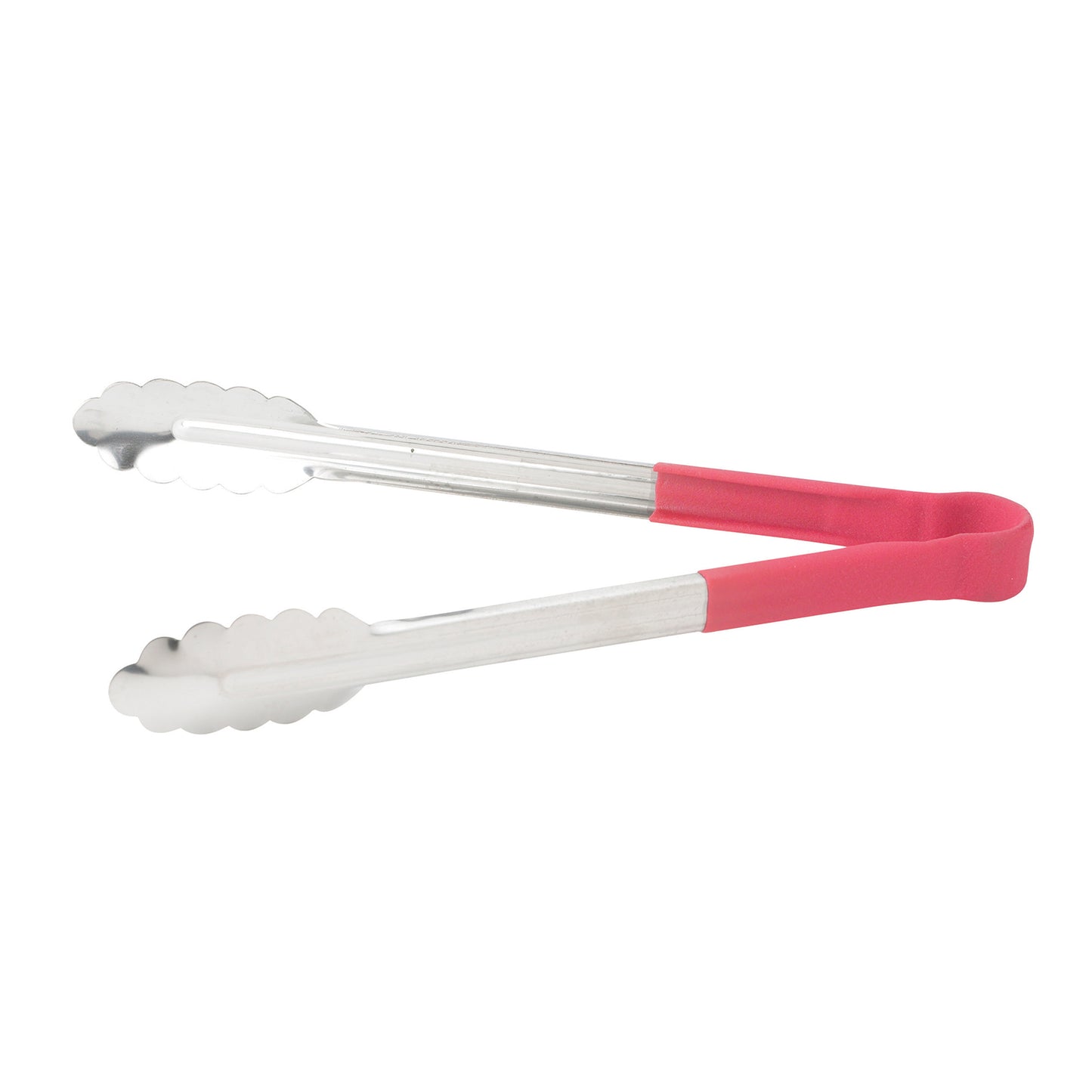 Winco Utility Tongs Stainless Steel with Red Polypropylene Handle 12" UTPH-12R