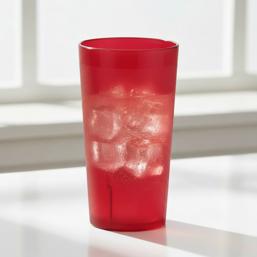 Winco Pebbled Tumbler Plastic Red 20 oz. PTP-20R - 12/Pack