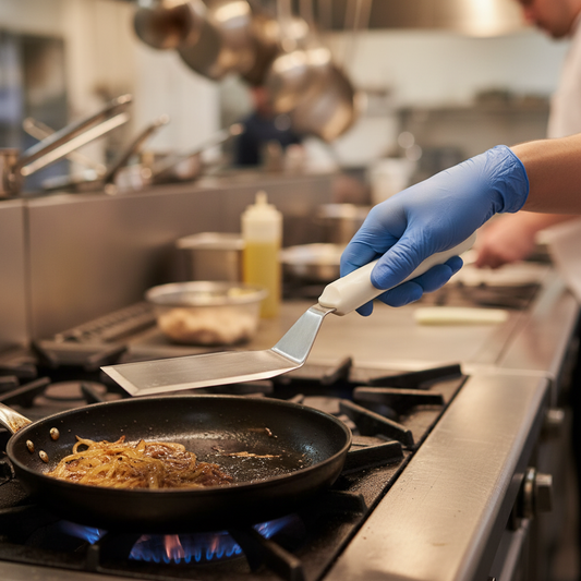 Winco Hamburger Turner 5.1" x 2.8" White Handle S/S blade TWP-61