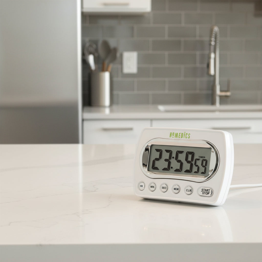 Taylor Digital Chrome Timer with Memory and Clock 584721
