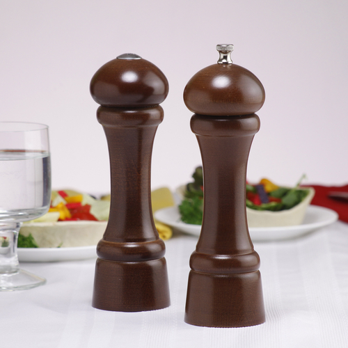 Chef Specialties Inc Pepper Mill & Salt Shaker Set Walnut Finish 8" 08100