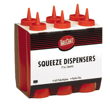 Tablecraft Products Cash & Carry Squeeze Bottle Cone Tip Red 12 oz. C112K