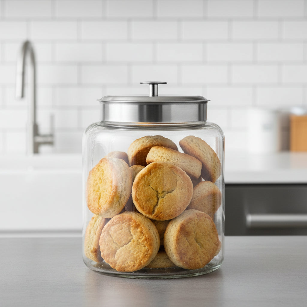 Anchor Hocking Montana Jar with Silver Cover Jar 2.5 gal. (9500 ml.) 95507AHG17