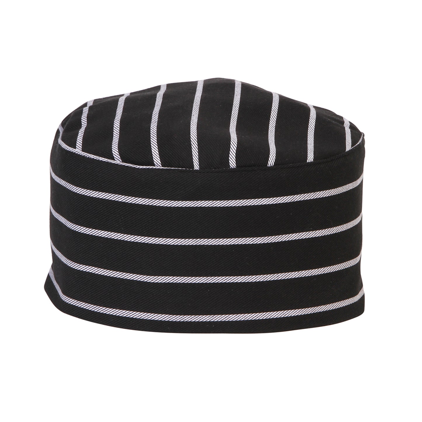 Mercer Culinary Millennia Black Chalk Stripe Baker's Skull Cap M60075BCS