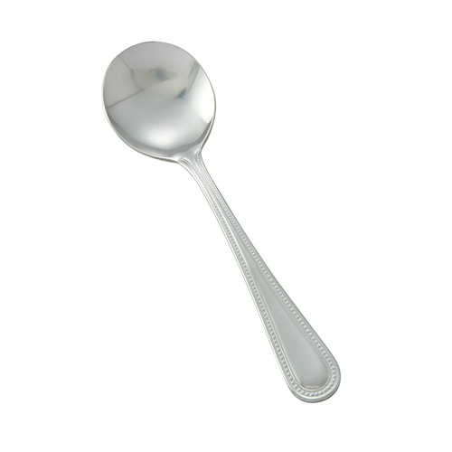 Winco Heavy Weight Dots Bouillon Spoon 0005-04 - 12/Pack